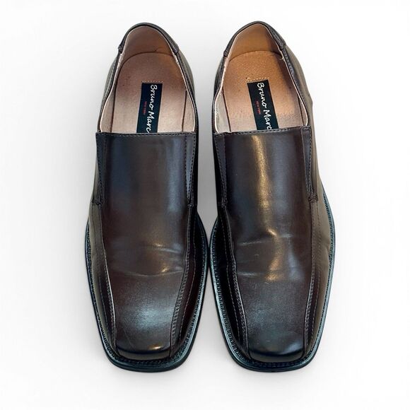 Bruno Marc Mens 10 Brown Slip On Dress Shoes Square Toe Office Formal main image 8